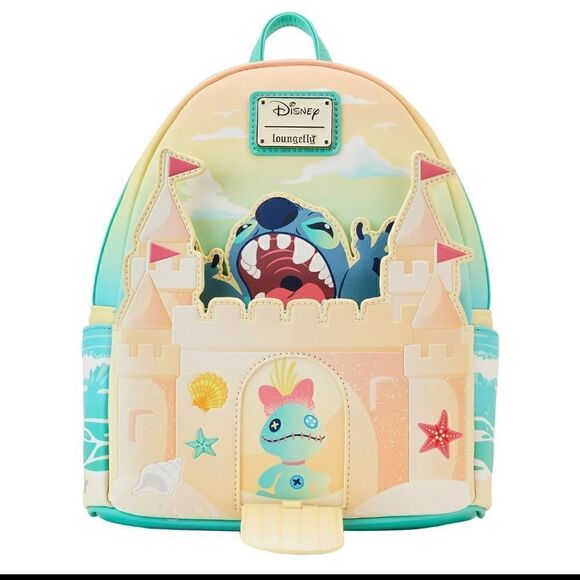 Loungefly Disney Stitch Sandcastle Beach Surprise Mini Backpack - Picture 2 of 6